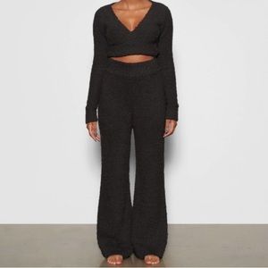 Skims Cozy Knit Wrap Top and Cozy Knit Joggers Matching Set size S/M